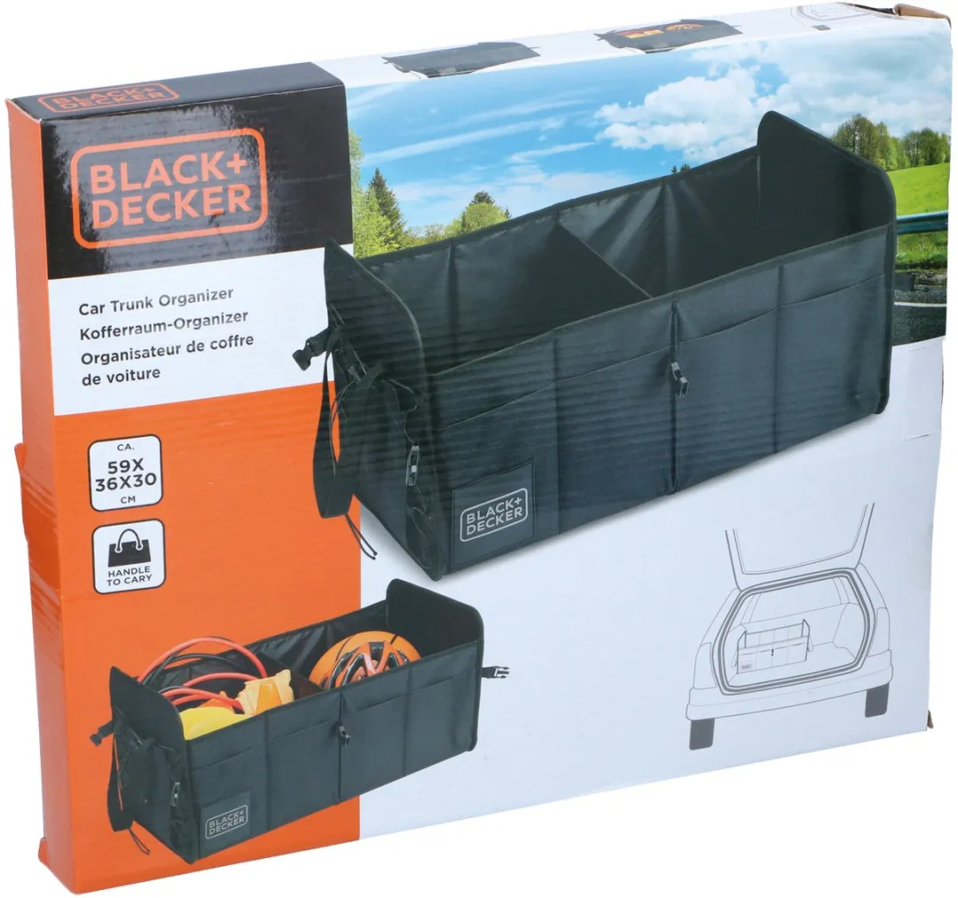 BLACK+DECKER Kofferbak Opbergbox 59x36x30cm - Zwart