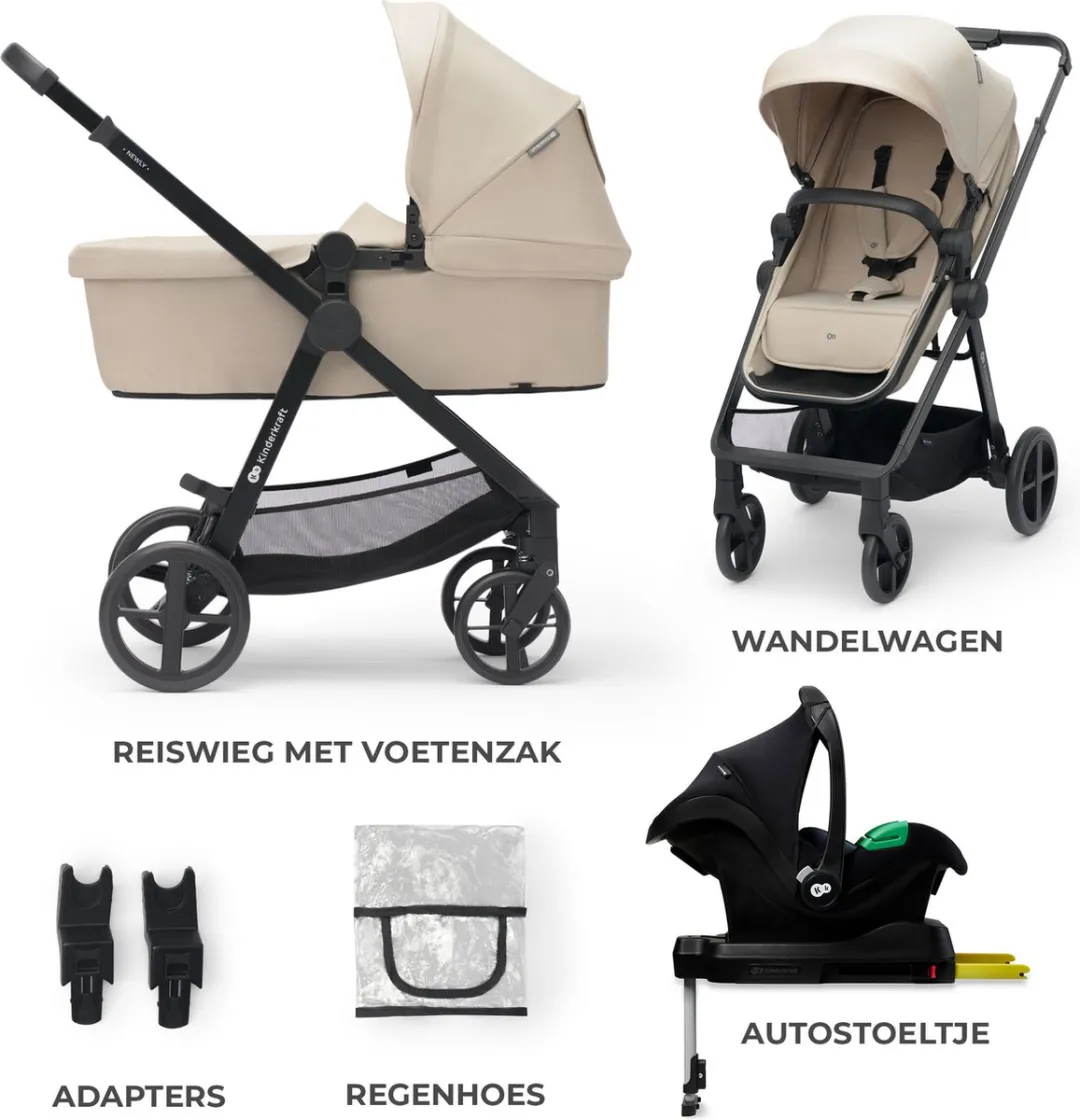 KinderKraft NEWLY Kinderwagenset 4in1 Beige