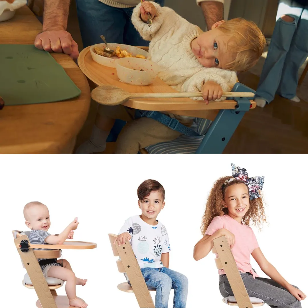 KinderKraft ENOCK Houten Kinderstoel 3-in-1 - Nordic Breeze