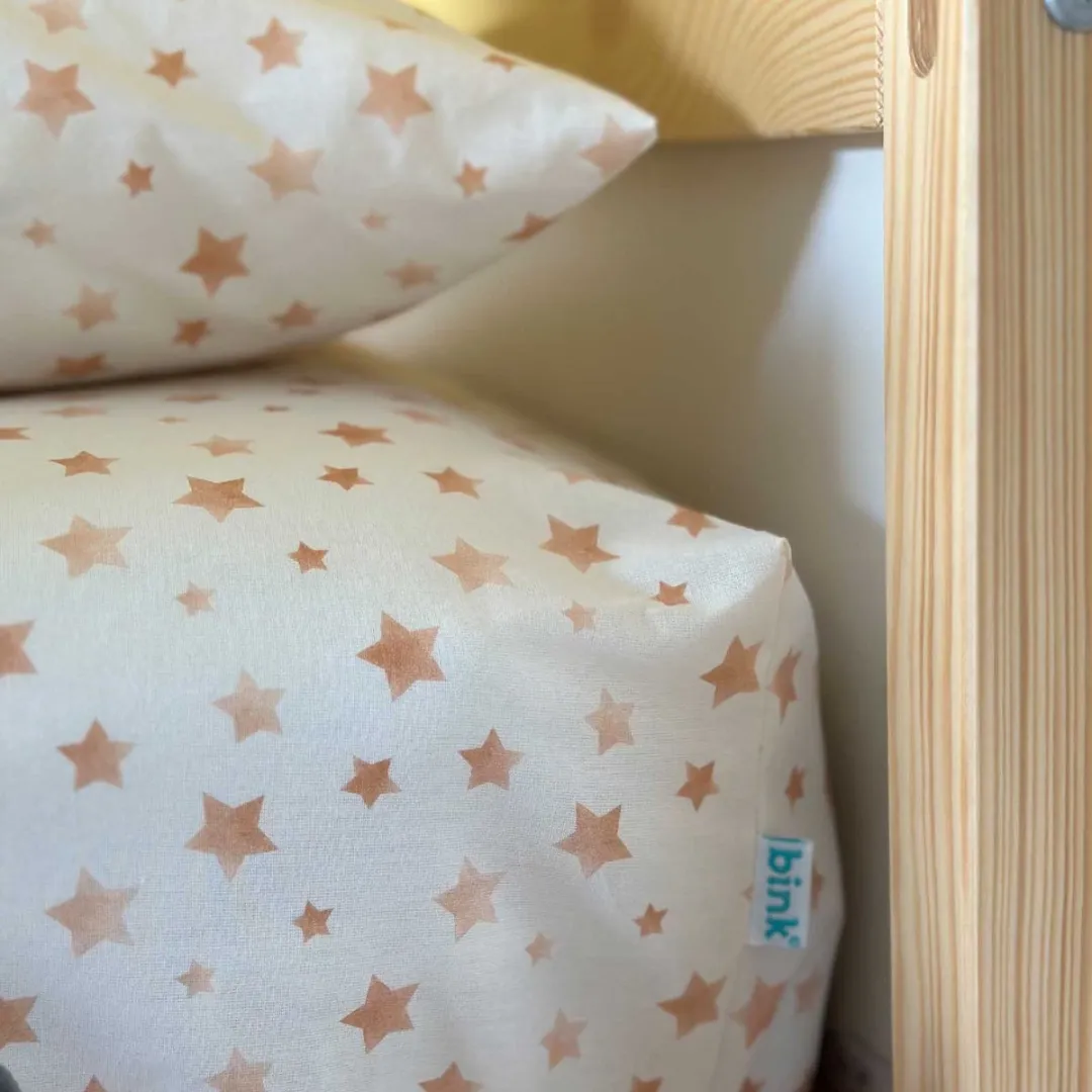 BINK Bedding Sterre Dekbedovertrek 80x60cm - Wieg - Oranje/Terra/Caramel/Ecru
