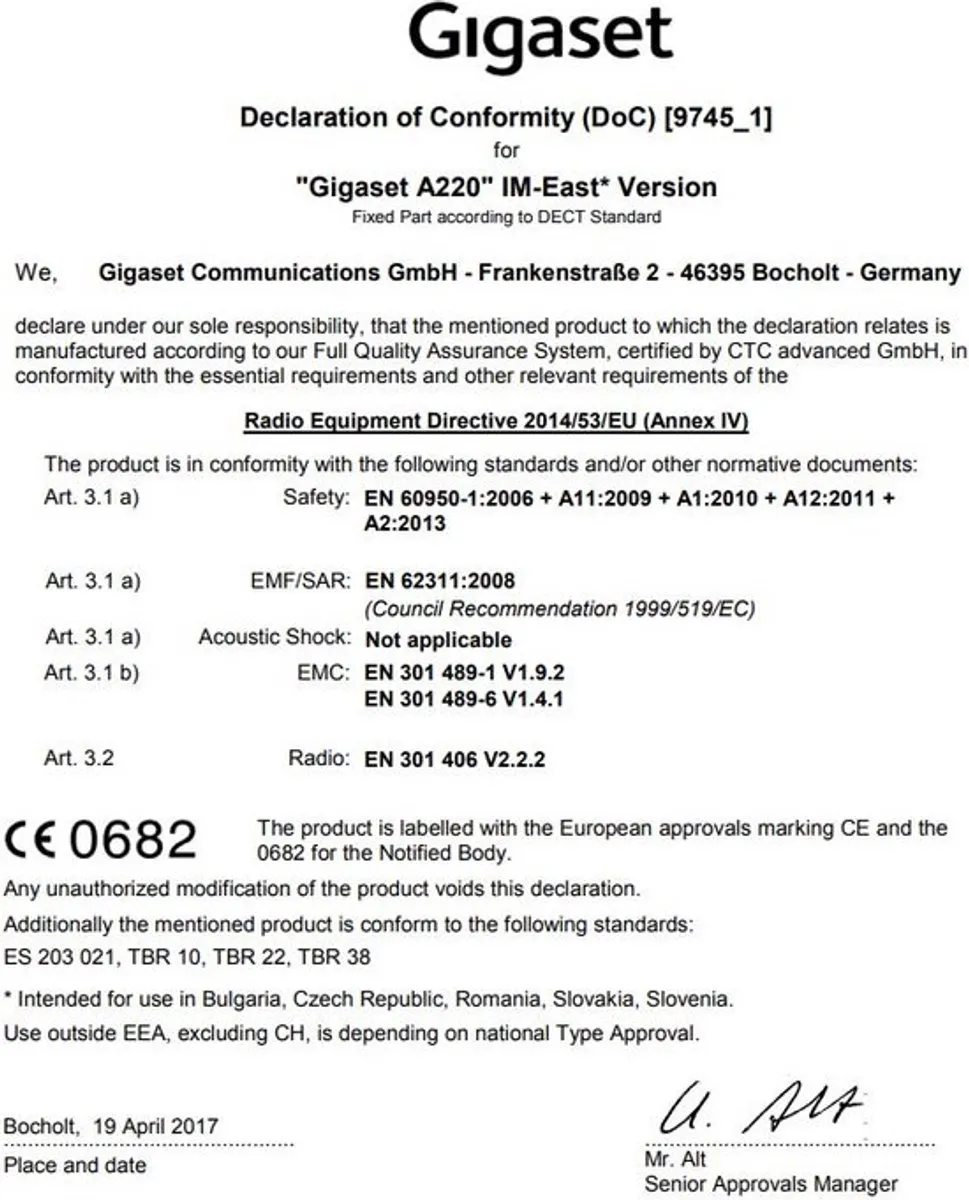 Gigaset A220 Duo v2 DECT Telefoon - 2 Handsets - Zwart