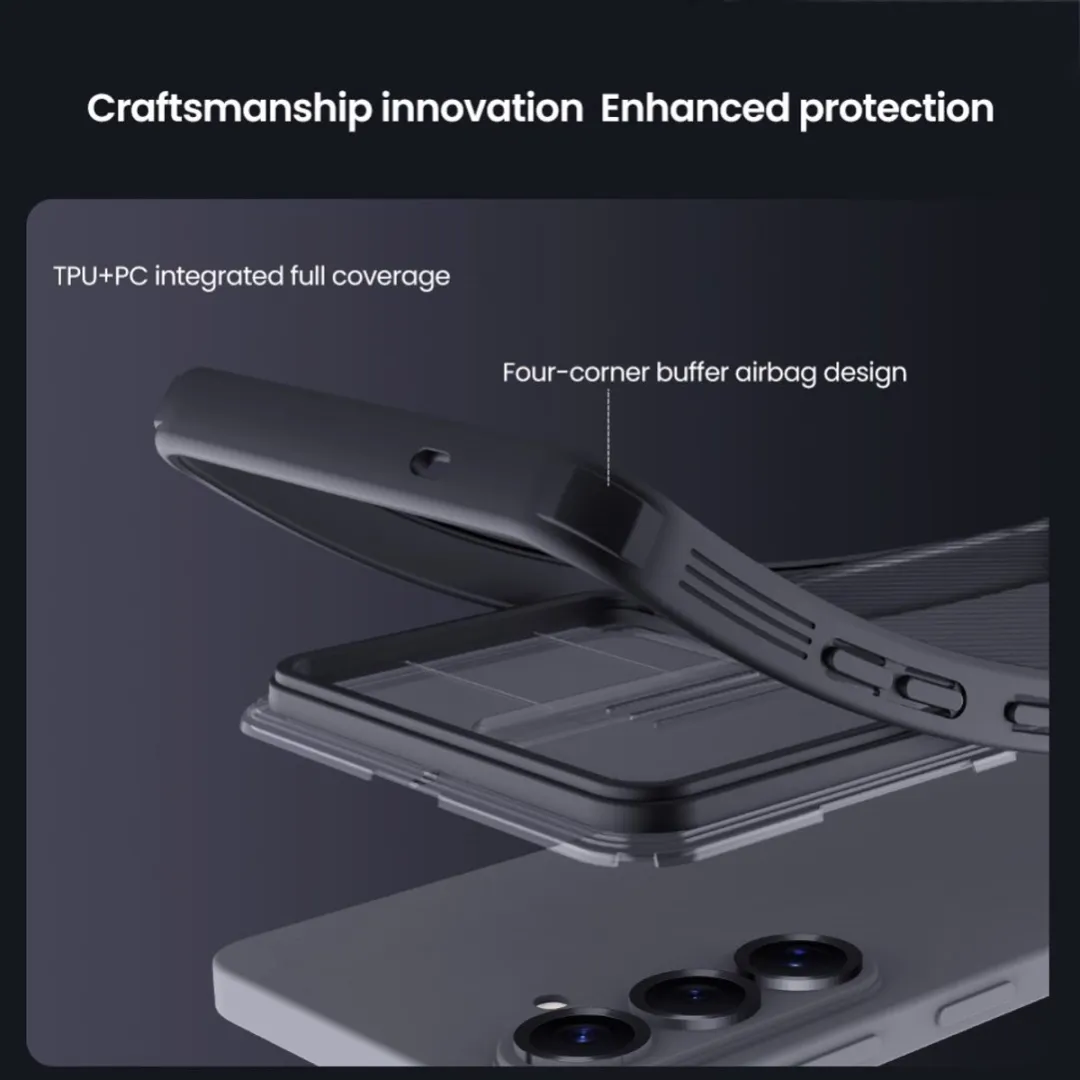 Nillkin CamShield Hoesje Samsung Galaxy A37 - Camera Slider - Transparant Zwart