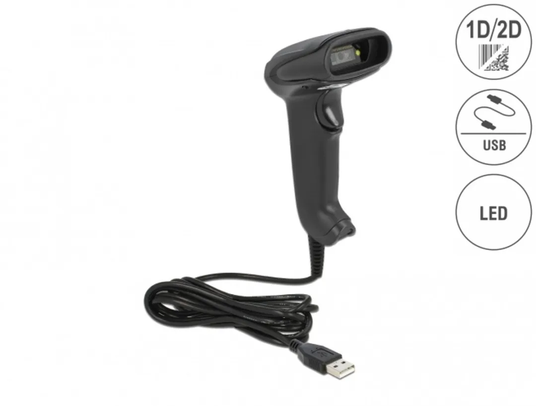 Delock 90557 USB Barcode Scanner 1D/2D - Zwart