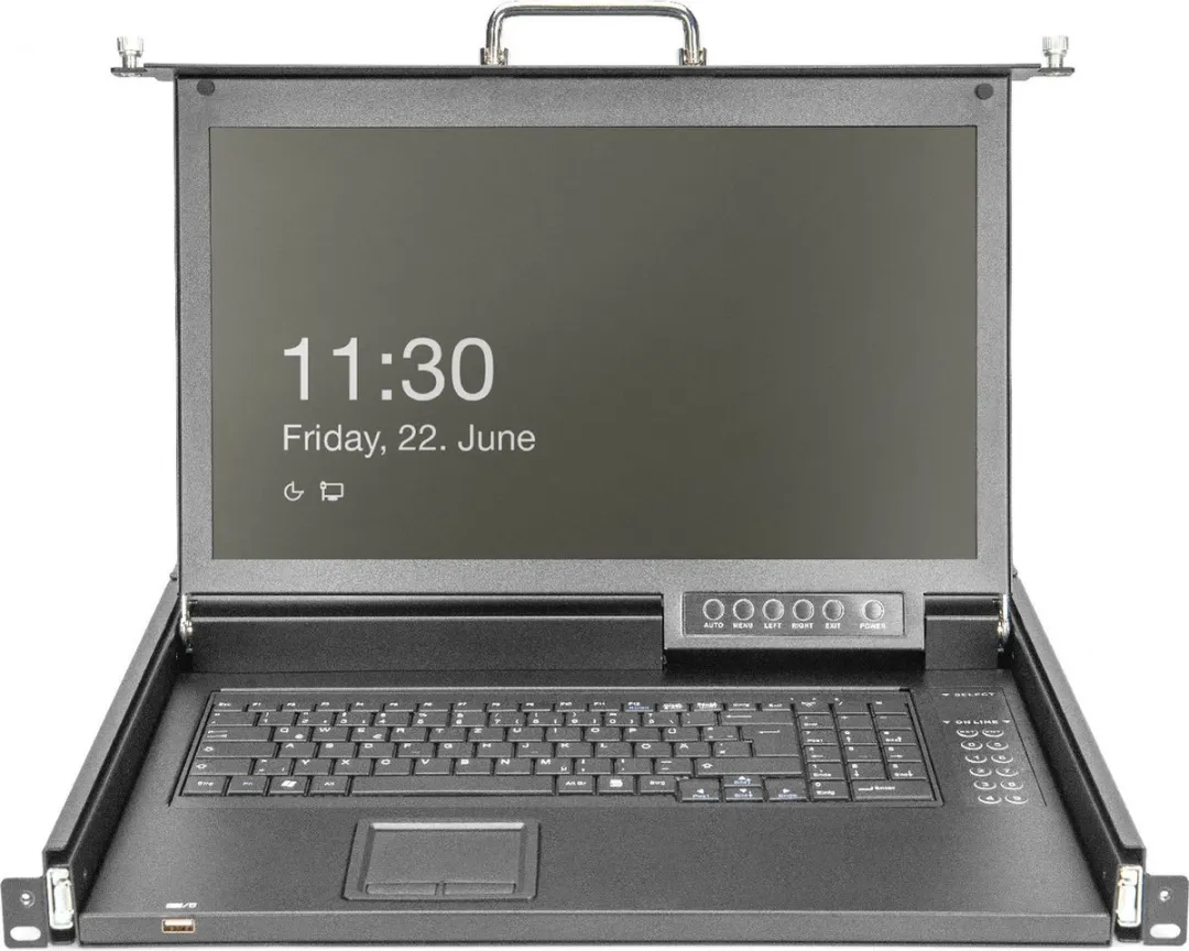 17" HD LCD KVM console, 16-poorts Cat 5, IT toetsenbord