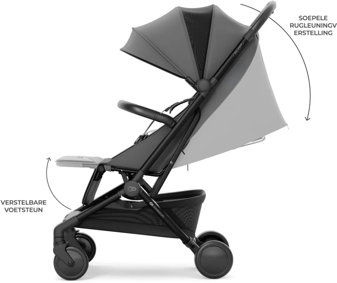 KinderKraft PILOT2 Reisbuggy - Lichtgewicht - UPF50+ - Grijs