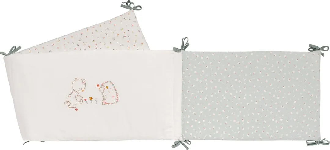 Nattou Mila Lana en Zoe Bedbumper 180x35cm - Licht Salie Groen