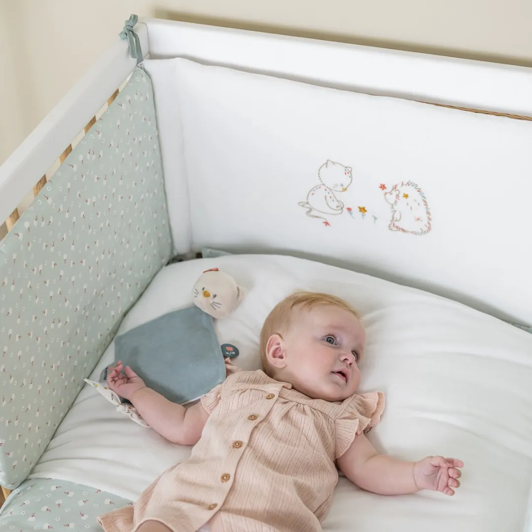 Nattou Mila Lana en Zoe Bedbumper 180x35cm - Licht Salie Groen