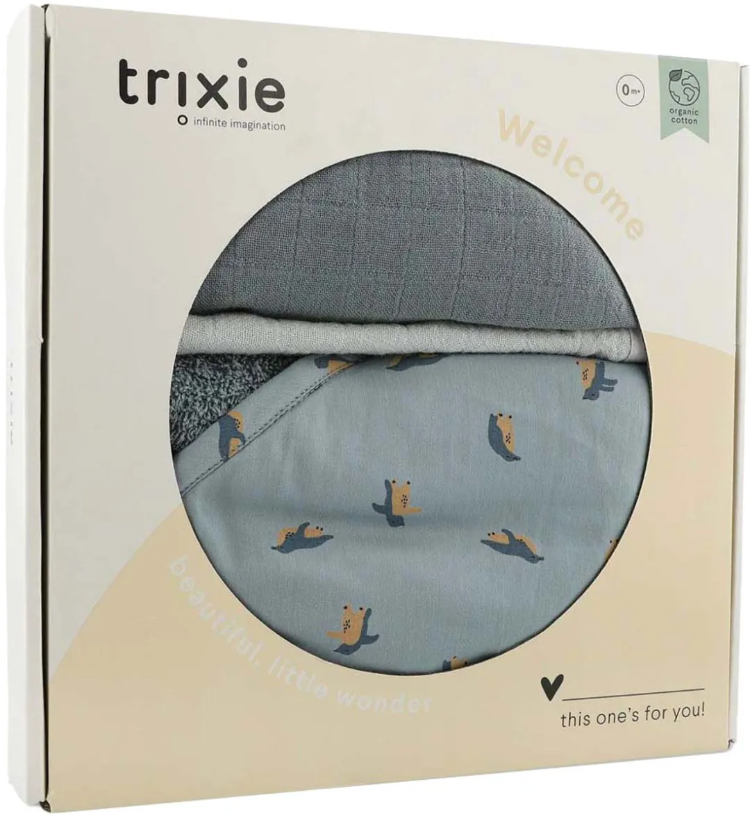 Trixie Newborn Peppy Penguins Badset - Blauw