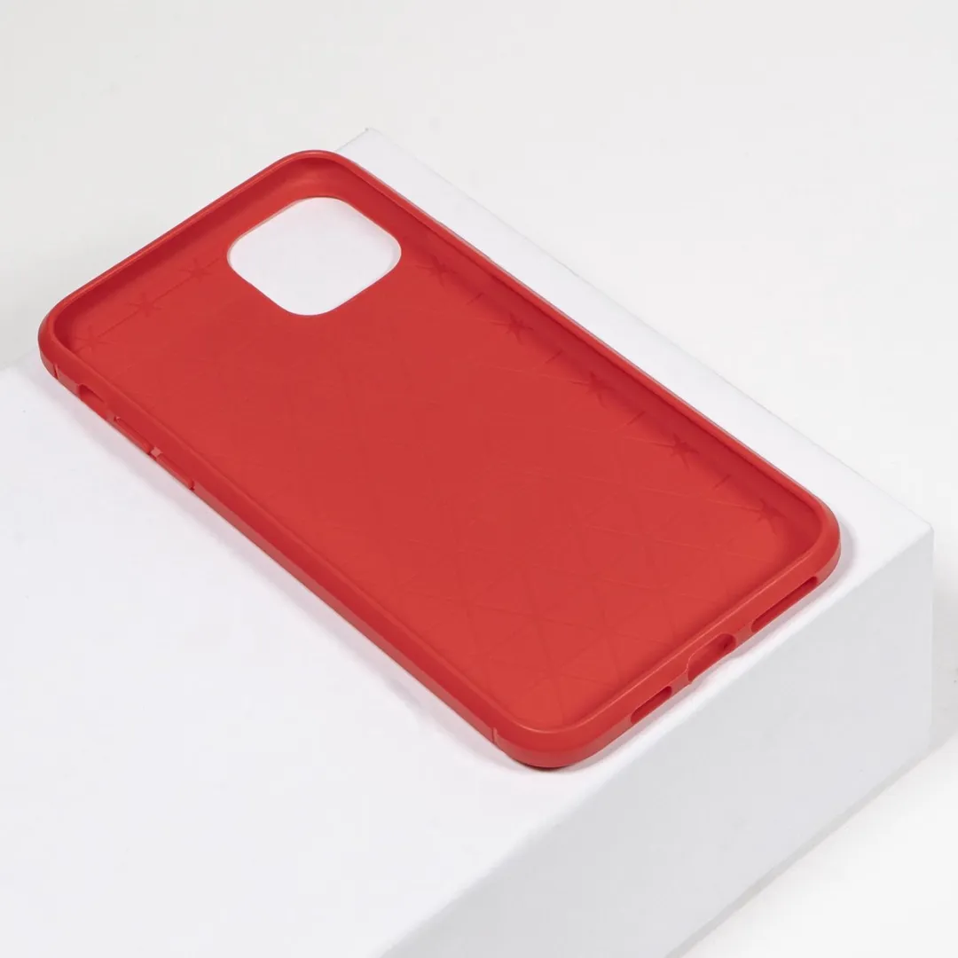 BMAX Carbon Soft Case iPhone 12 Pro Max - Rood