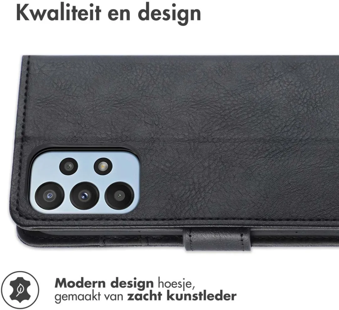 imosHion Hoesje Samsung Galaxy A23 - 3 Pasjes - Zwart