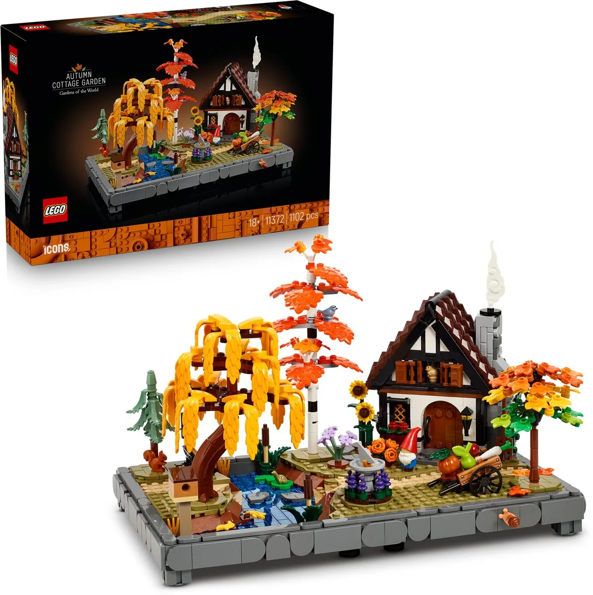 LEGO Icons Herfsttuin met Cottage 11372 - Bouwpakket - 1102 Stukken - Multicolor
