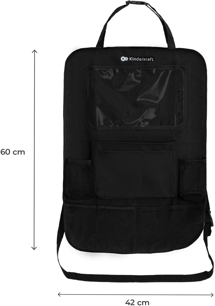 KinderKraft Aautostoel Organizer 2-in-1 - 42x60cm Zwart