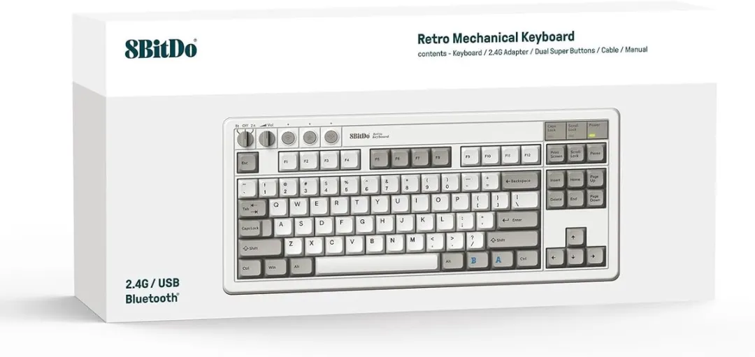 8BitDo Retro Mechanical Wireless Keyboard M Edition - Zwart