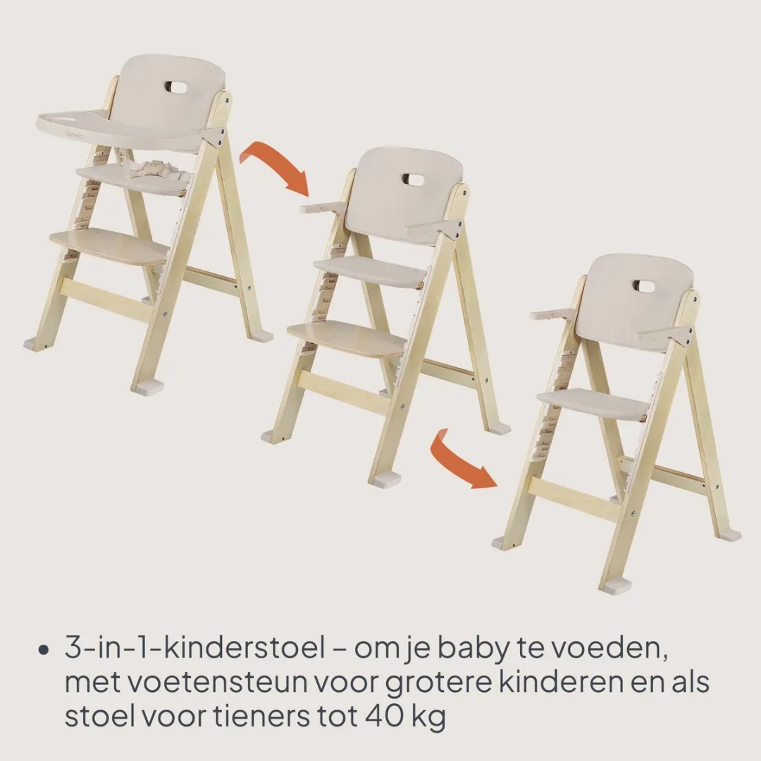 Lionelo Floris Kinderstoel 3-in-1 - Beige