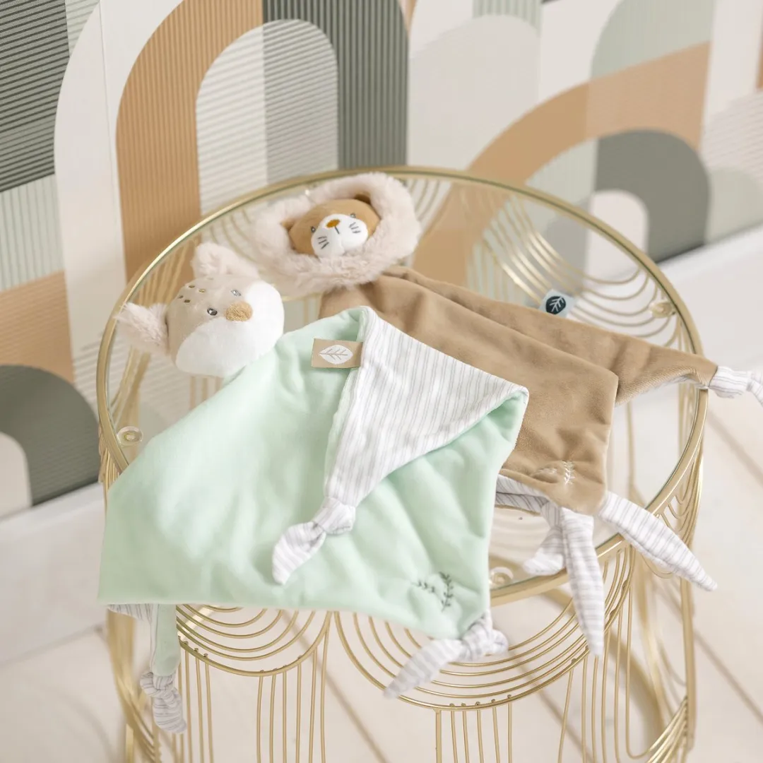 Nattou FLO ERNEST & OLI Maxi Knuffeldoekje - Vos - 62cm Munt Groen