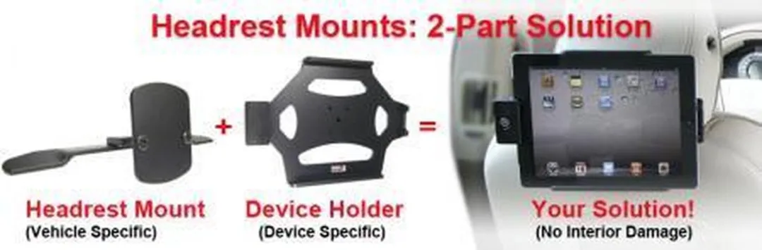 Brodit Headrest Mount Volvo S40/S70/V40/V70 - 9.7 Inch - Zwart