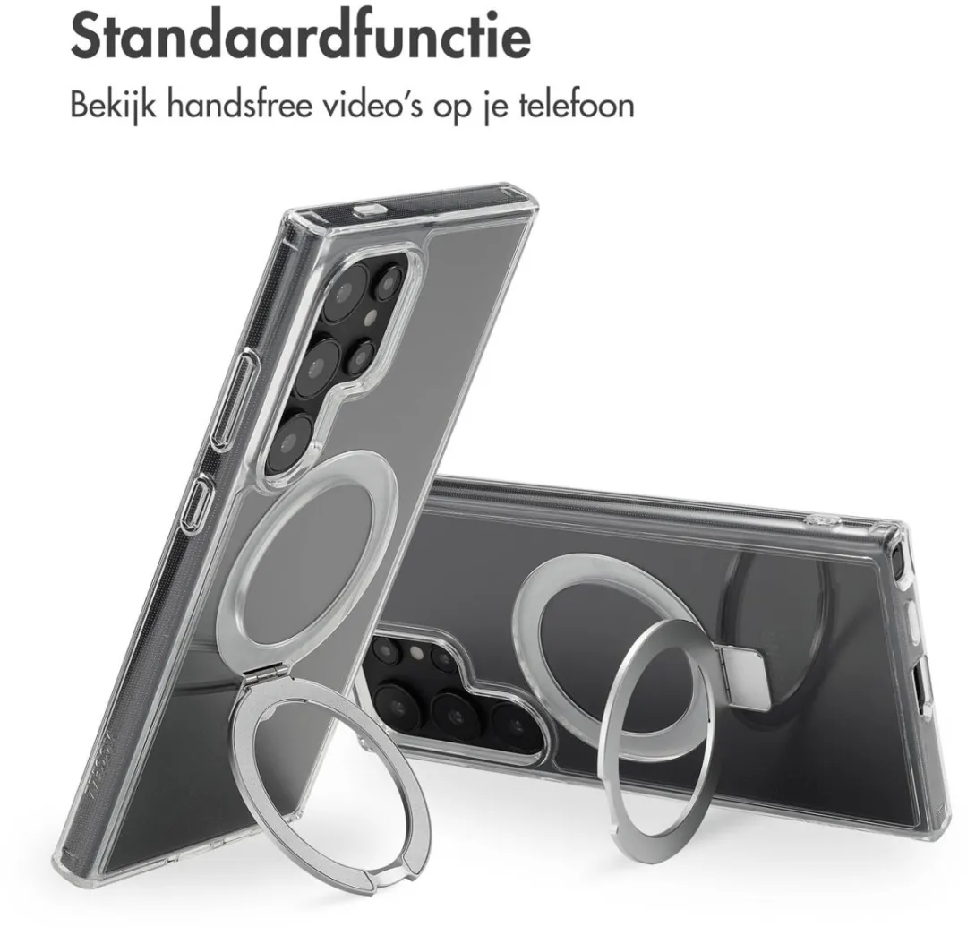 Accezz Hoesje Samsung Galaxy S24 Ultra Magnetische Ring - Transparant