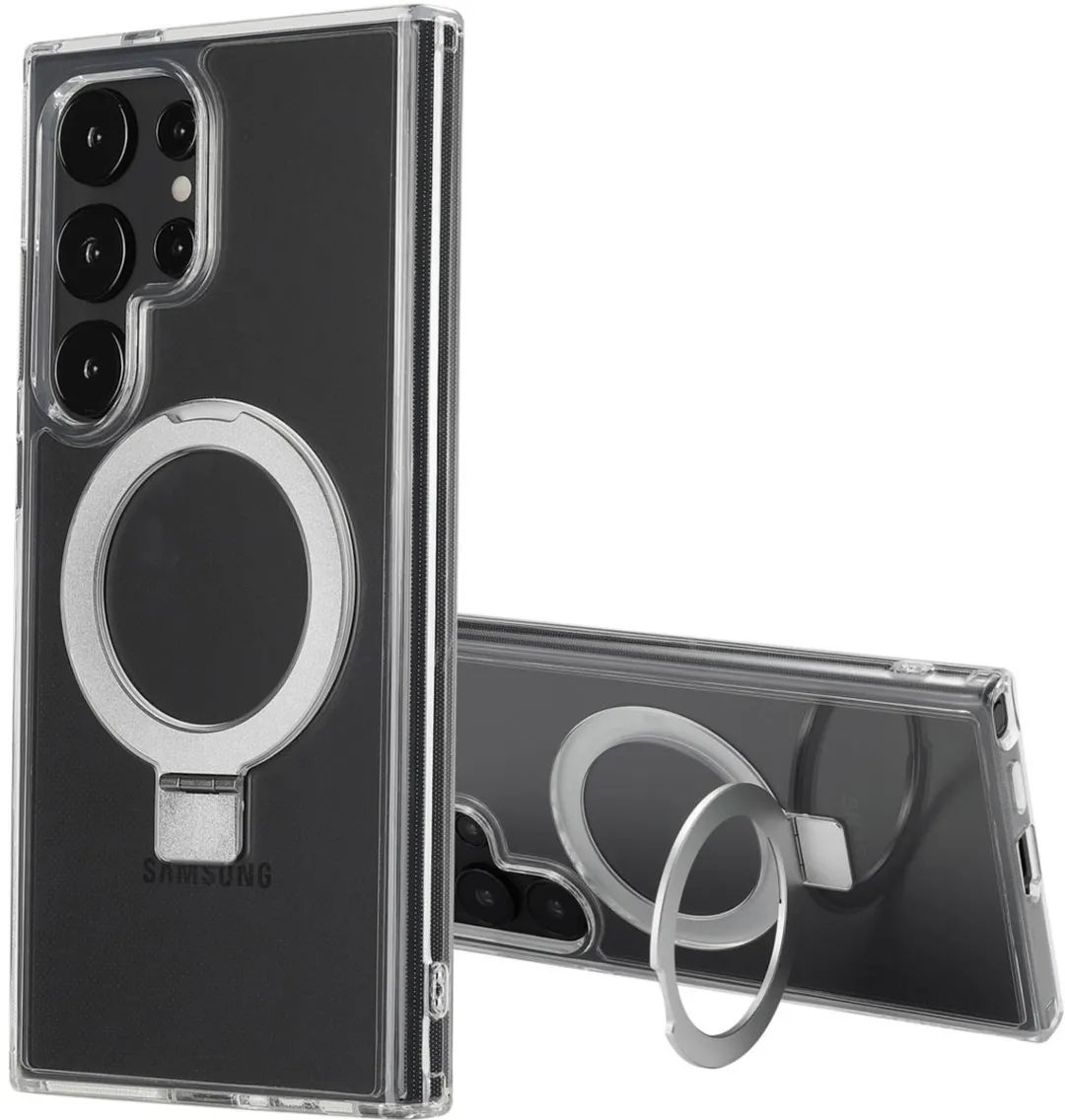 Accezz Hoesje Samsung Galaxy S24 Ultra Magnetische Ring - Transparant