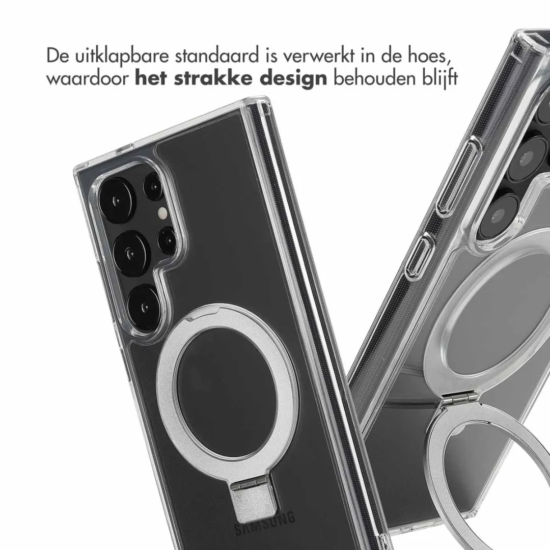 Accezz Hoesje Samsung Galaxy S24 Ultra Magnetische Ring - Transparant