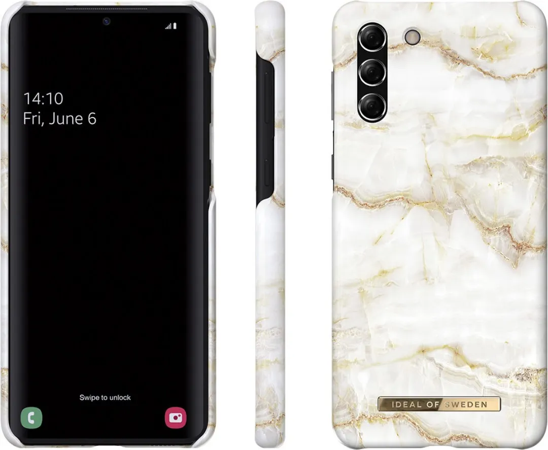iDeal of Sweden Galaxy S21 Plus Hardcase Golden Pearl Marble - 7340196263104