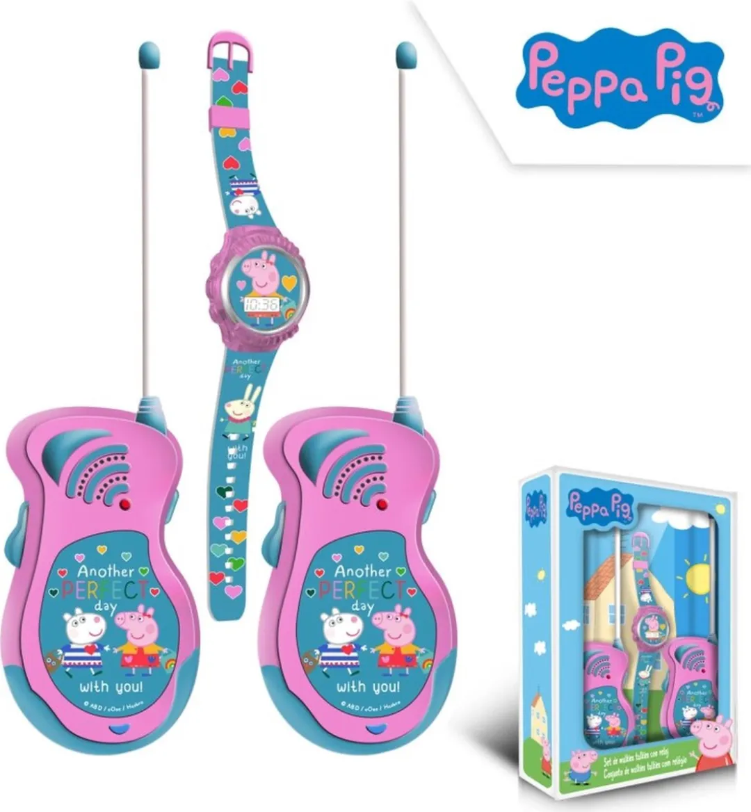 Nickelodeon Peppa Pig Junior Walkie Talkies PP17047 - 2 Stuks - Roze/Blauw - afbeelding 5 van 6