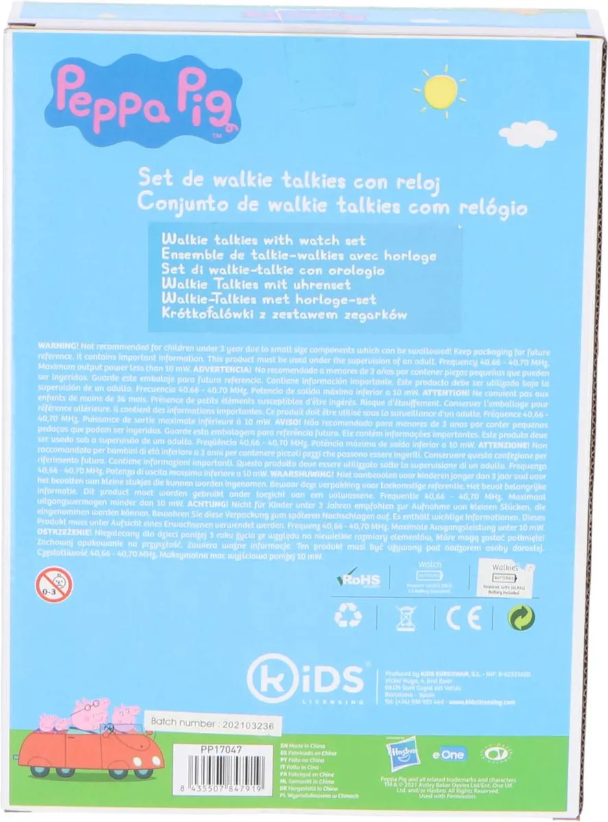 Nickelodeon Peppa Pig Junior Walkie Talkies PP17047 - 2 Stuks - Roze/Blauw - afbeelding 4 van 6