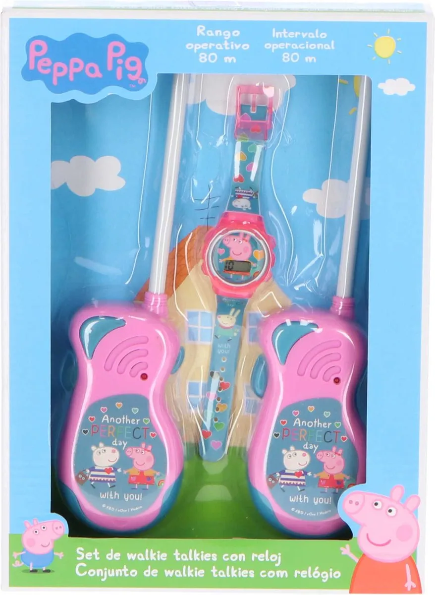 Nickelodeon Peppa Pig Junior Walkie Talkies PP17047 - 2 Stuks - Roze/Blauw - afbeelding 2 van 6