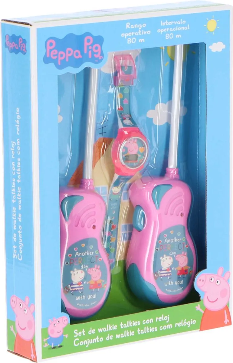 Nickelodeon Peppa Pig Junior Walkie Talkies PP17047 - 2 Stuks - Roze/Blauw - afbeelding 3 van 6