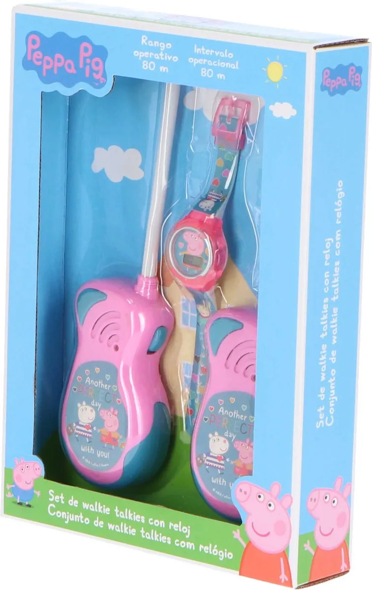Nickelodeon Peppa Pig Junior Walkie Talkies PP17047 - 2 Stuks - Roze/Blauw - afbeelding 6 van 6