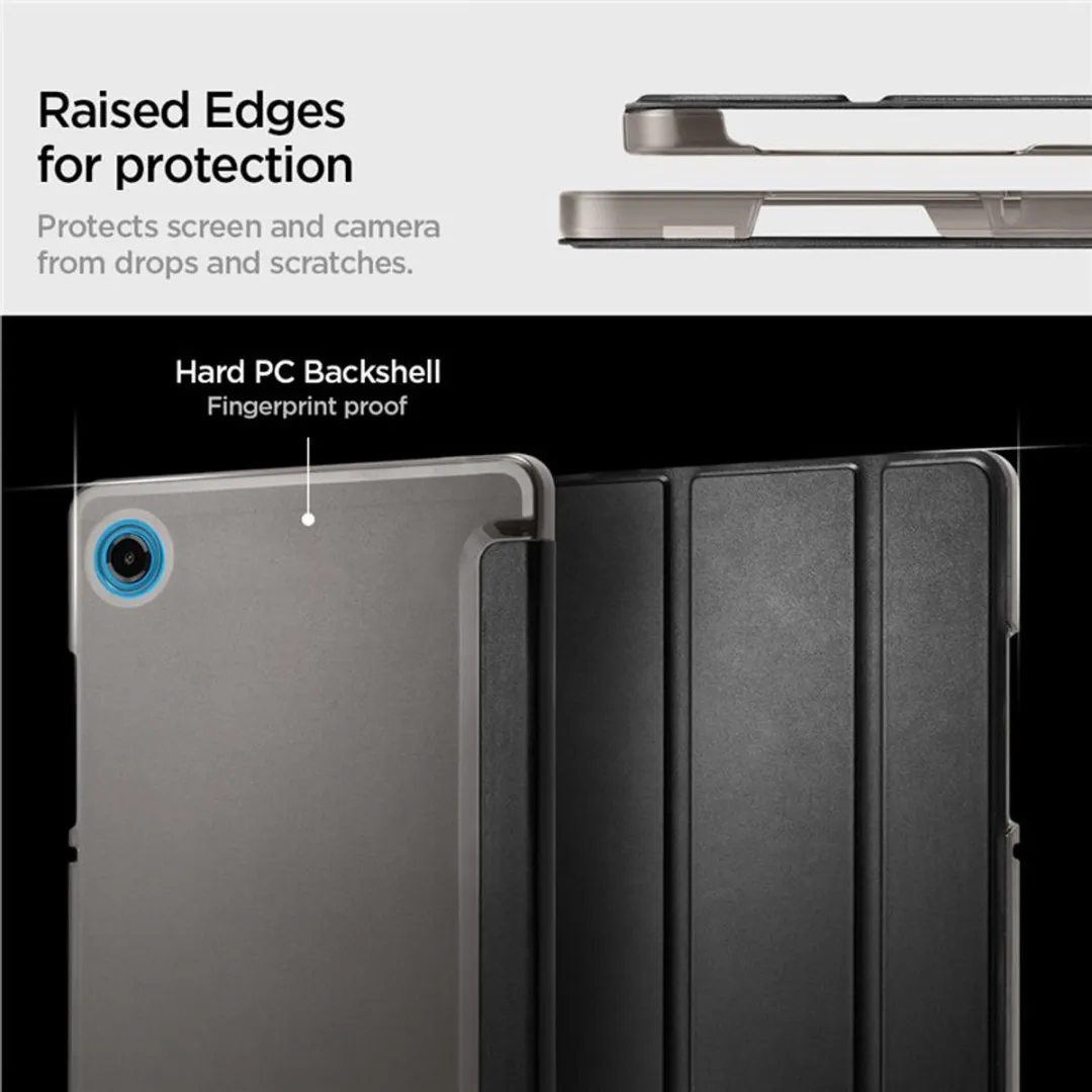 Spigen Smart Fold Bookcase 8800337243062 - Samsung Galaxy Tab A9/A11 8.7" - Zwart