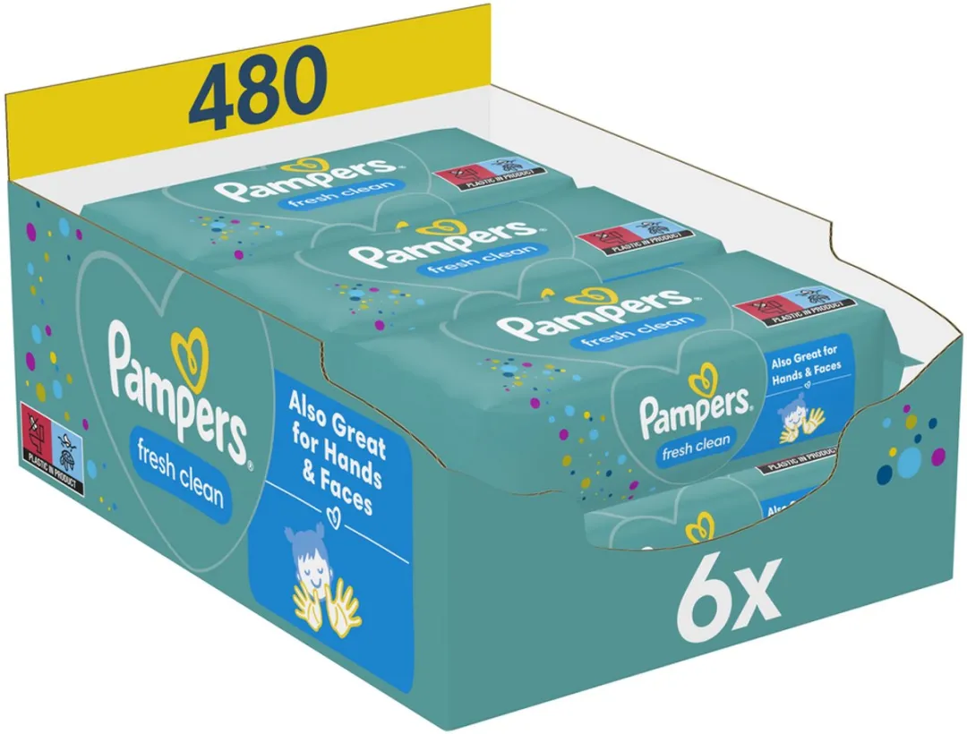 Pampers Fresh Clean Babydoekjes 480 Stuks