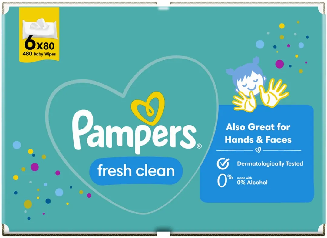 Pampers Fresh Clean Babydoekjes 480 Stuks