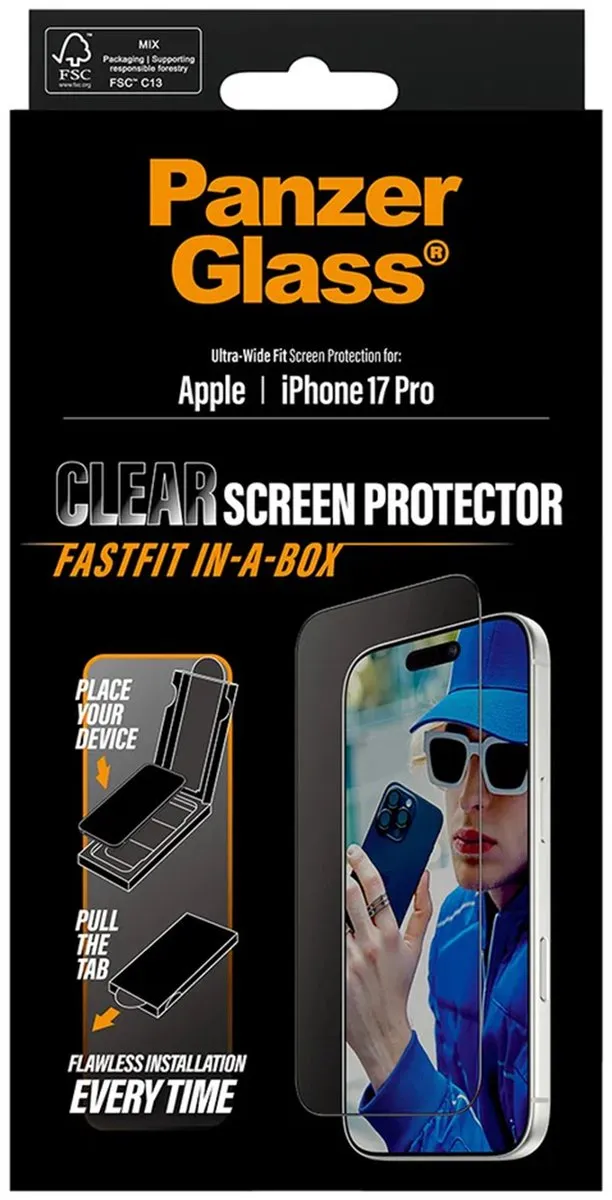 PanzerGlass FastFit iPhone 17 Pro Screenprotector Privacy - Case Friendly