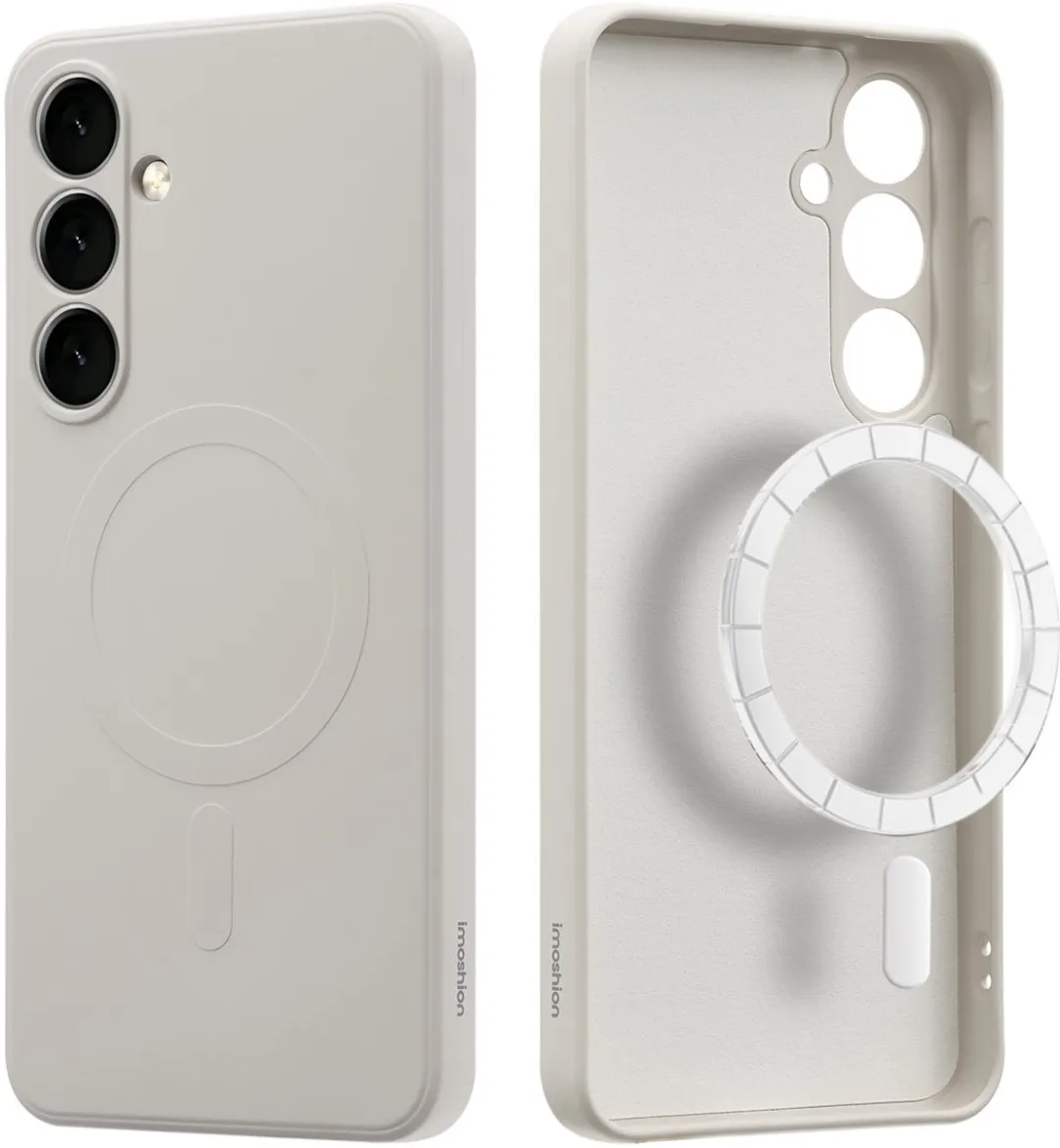 imosHion Hoesje Samsung Galaxy S24 FE - Beige - MagSafe