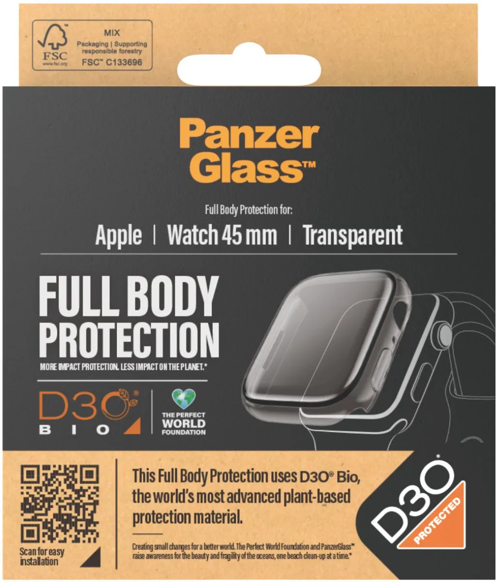 PanzerGlass PZ-3687 Screenprotector Apple Watch 45mm - Transparant