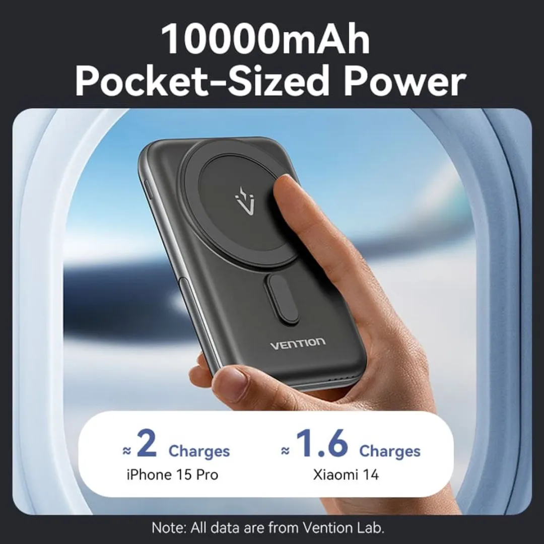 Vention Powerbank 10000mAh Magnetisch Magsafe 20W - Transparant - afbeelding 4 van 6