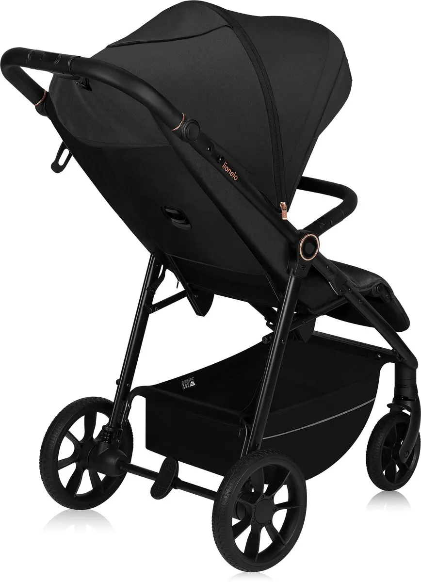 Lionelo Mira Kinderwagen - Zwart/Onxy - 5-Puntsgordel & UPF50+ Luifel