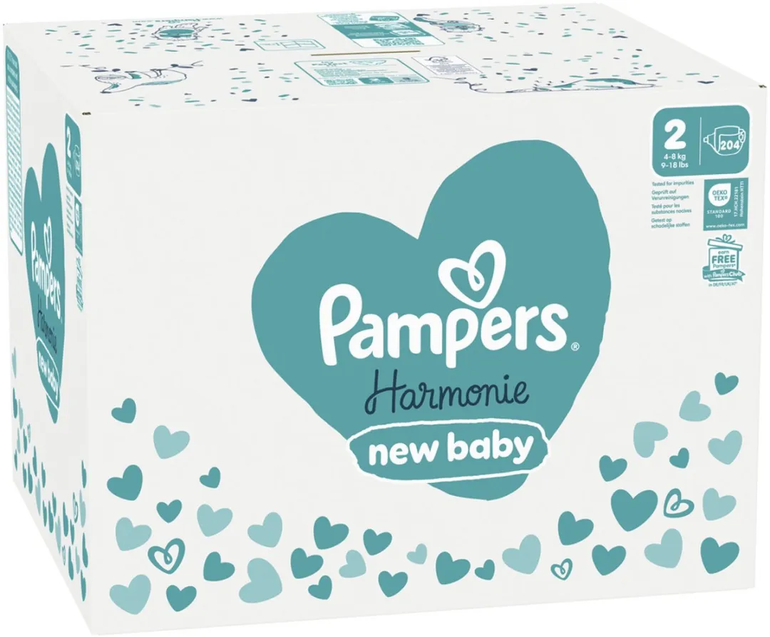 Pampers Harmonie Luiers Maat 2 - 204 Stuks