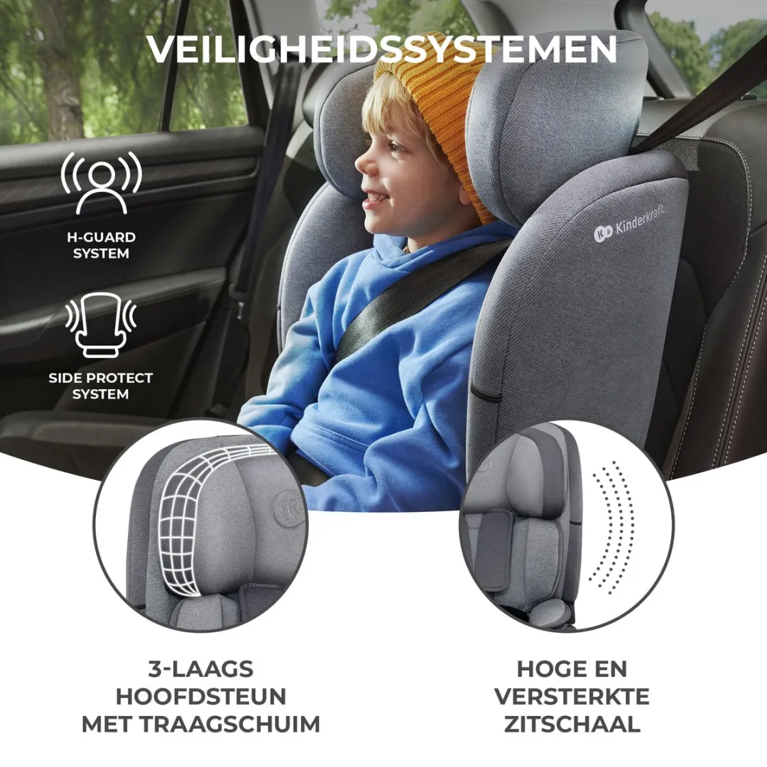 KinderKraft ONETO3 I-SIZE Autostoeltje 76-150cm - Grijs