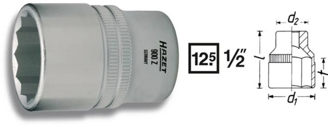 Hazet Dop 19mm 1/2" Twaalfkant - 1 Stuk