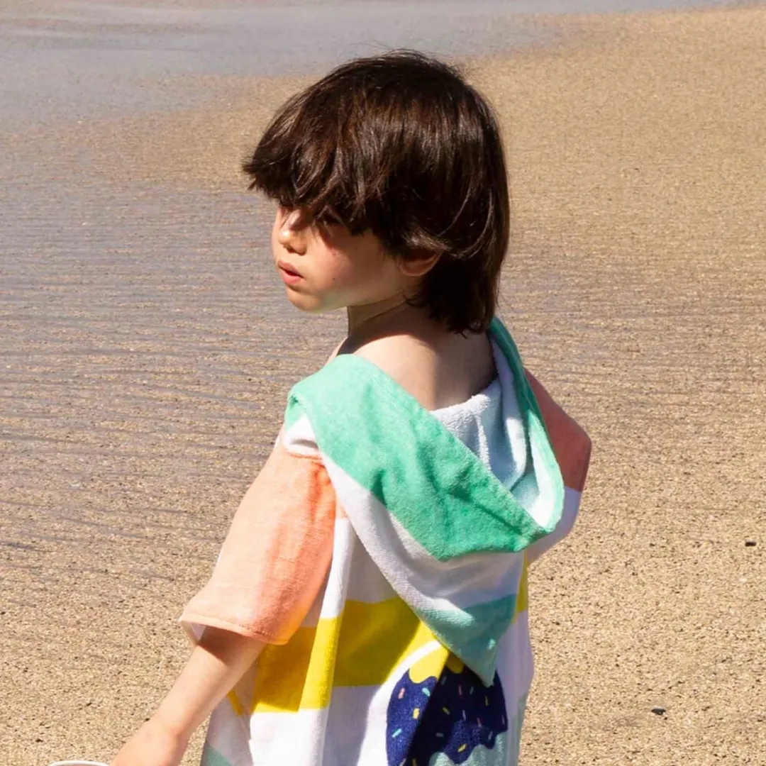 Eurekakids Handdoek Poncho Icecream - 70x59cm