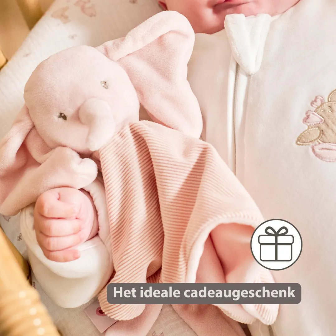 Nattou FanFan Baby Knuffeldoekje Olifant Roze 27x27cm
