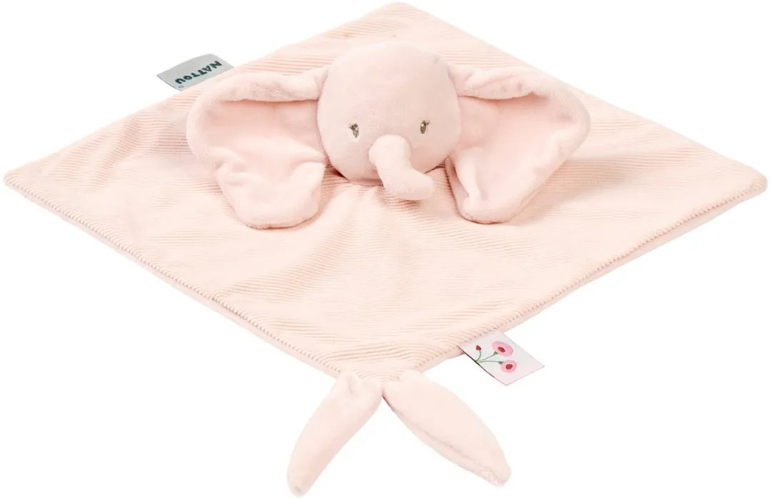 Nattou FanFan Baby Knuffeldoekje Olifant Roze 27x27cm