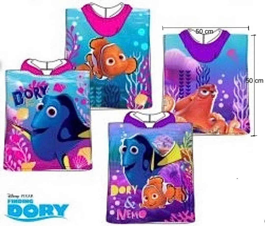 Disney Finding Dory Badponcho Roze - 50x100cm