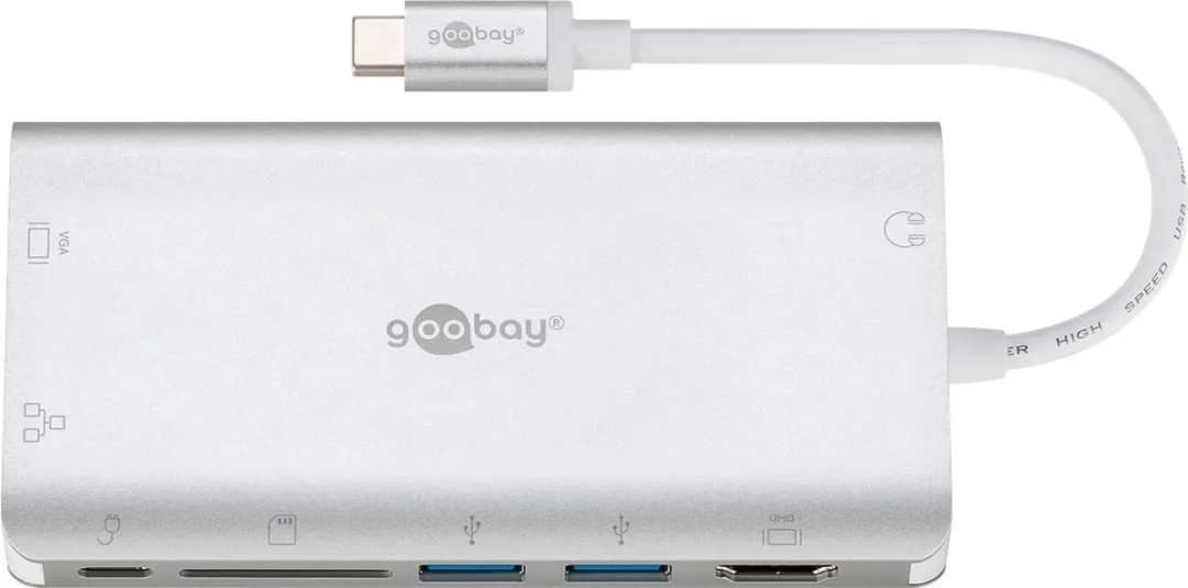 Goobay 49850 USB-C Interface Hub - 5000 Mbit/s - Zilver