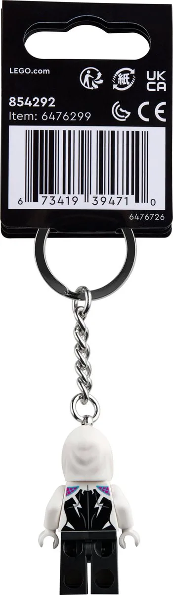 LEGO Marvel Ghost-Spider Sleutelhanger - 1 Stuk - Wit/Zwart