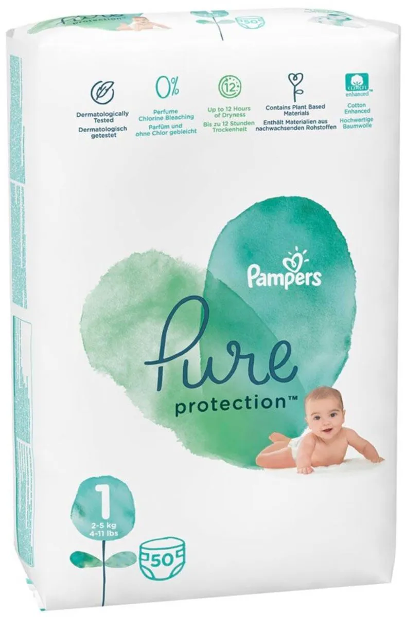 Pampers Pure Protection Luiers Maat 1 2x50 Stuks