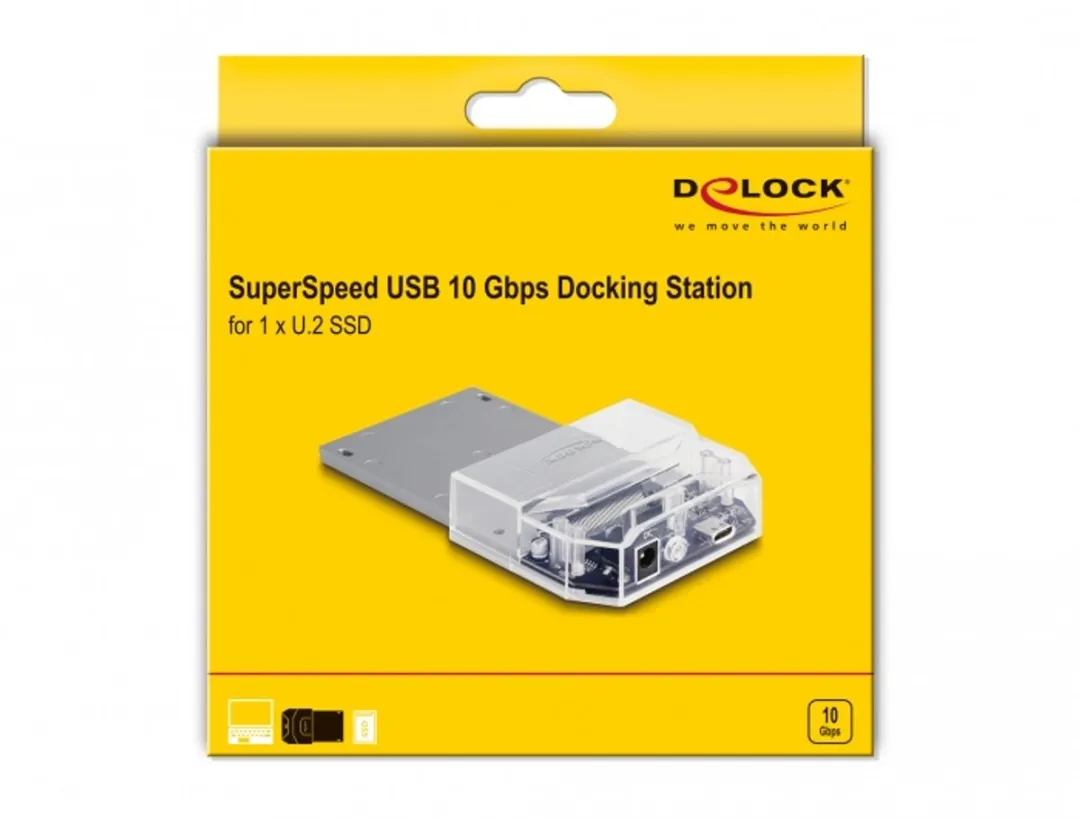 Delock 63368 USB Type-C Docking Station - U.2 SSD - Zwart