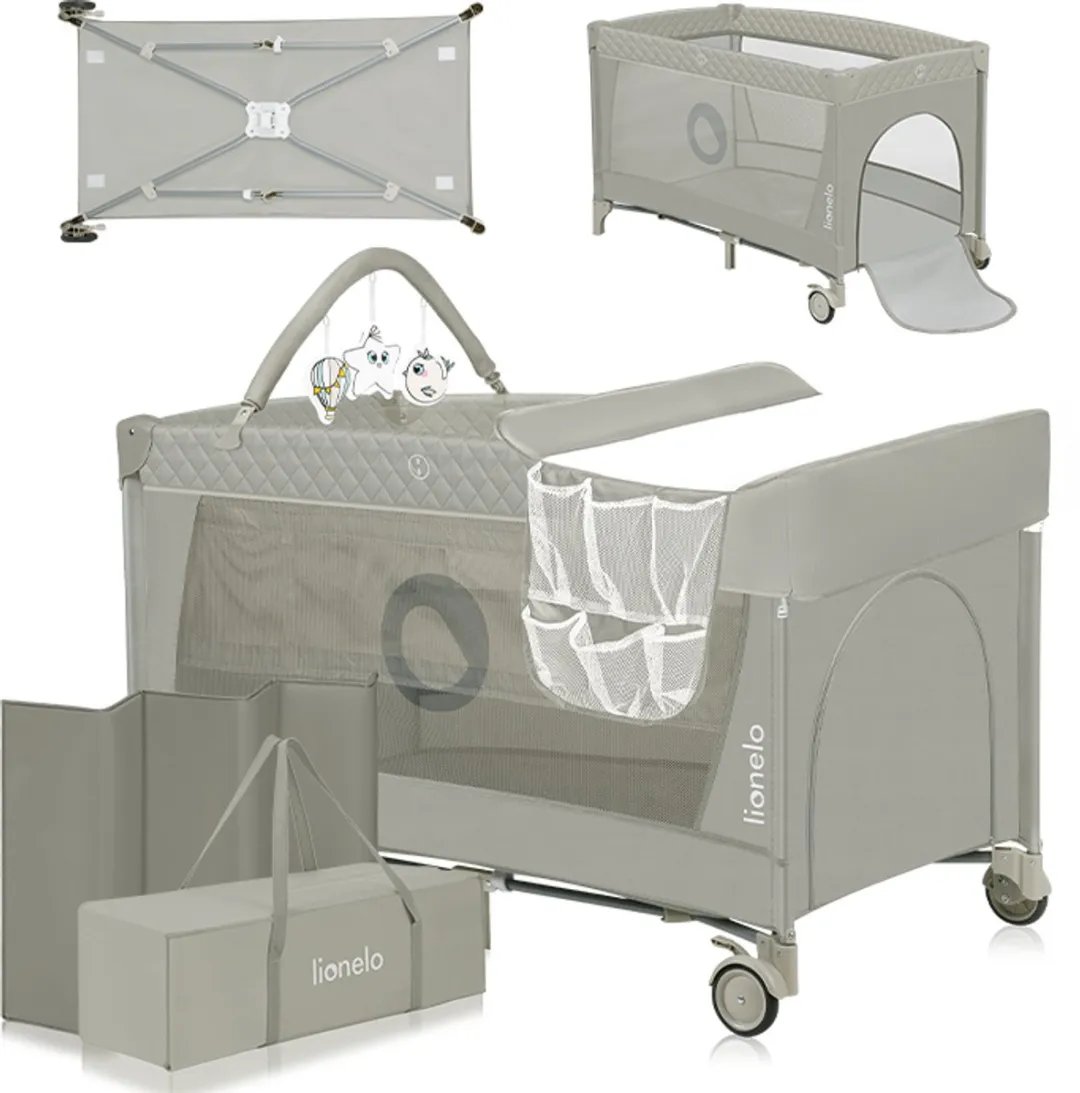Lionelo Flower Campingbedje 2-in-1 - Reiswieg & Box - Groene/Turkooise