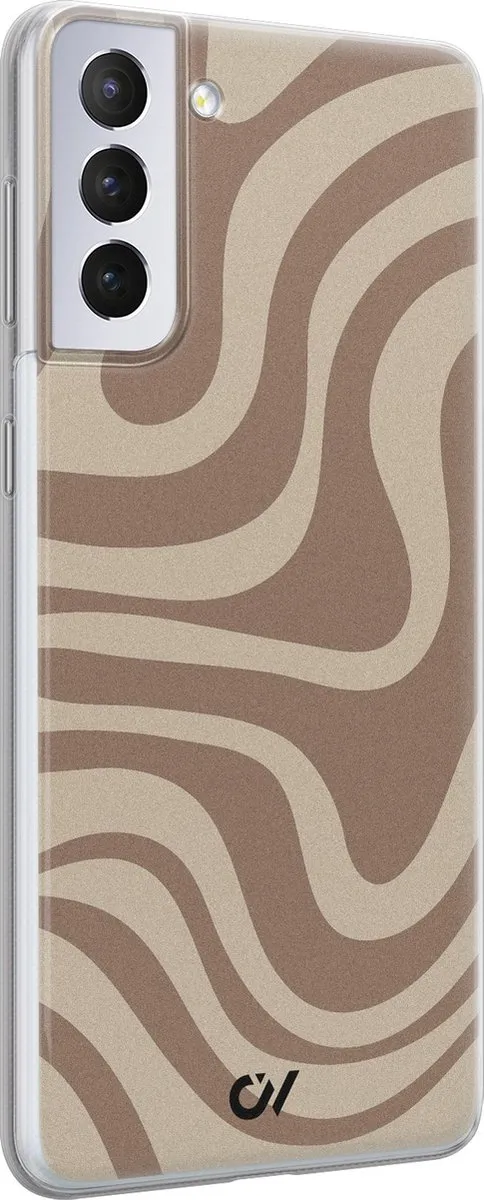Casevibes Samsung Galaxy S21+ Hoesje - Bruin Abstract Waves - S/S21+/UV/022